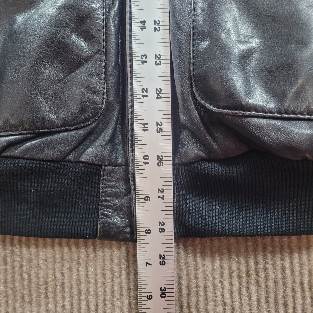 Vintage Avirex Mens Type A-2 Leather Jacket Size L Black Bomber Flight 1978-2001 - Picture 3 of 13